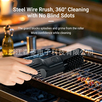 Brosse de nettoyage pour barbecue électrique, rechargeable par USB, en acier inoxydable, pour grille de barbecue extérieure