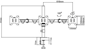 FocusMount VESA75x75 vesa 100x100 cocok untuk klem layar tiga 26 inci dan dudukan monitor grommet - Product Image 3