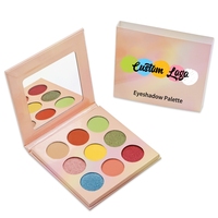 Palette de fards à paupières vegan personnalisée 9 couleurs, longue tenue, maquillage, palette de fards à paupières à marque privée, poudre de fard à paupières mat