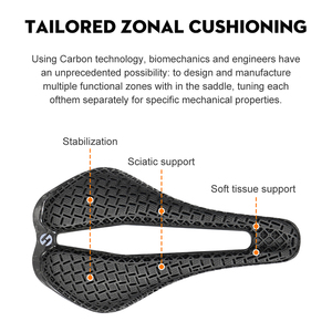 Selle de vélo personnalisée en fibre de carbone imprimée en 3D - Légère et confortable pour les vélos de route, personnalisable OEM ODM - Product Image 4