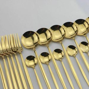 Vaisselle de luxe en or et argent, vaisselle en acier inoxydable, cuillères, fourchettes, couteaux avec boîtes en bois, hôtel, mariages - Product Image 5
