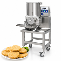 Ligne de production automatique de galettes de viande, machine à former, paner et enrober les hamburgers pour la fabrication de coupes de viande