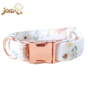 <span class=keywords><strong>Collar</strong></span> de Perro de Lujo en Tela de Algodón Suave con Patrón Sólido, Hebillas Metálicas Modernas y Cintas - Product Image 5