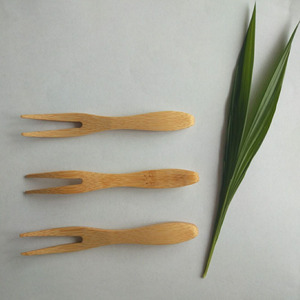Vajilla personalizable de estilo occidental para el día a día, tenedores de bambú para frutas, postres, pasteles y otros alimentos; mini tenedores disponibles para - Product Image 2
