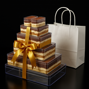 Hộp đựng tiramisu bằng nhựa PS PET trong suốt, số lượng lớn, chất lượng cao, dùng để đóng gói bánh mousse, thực phẩm cao cấp - Product Image 5