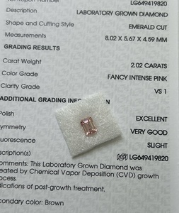 Prix d'usine Double Jewelry : Diamant rose vif fantaisie de laboratoire taille émeraude VVS-<span class=keywords><strong>VS</strong></span>, idéal pour les bagues de fiançailles et les bijoux de mariée - Product Image 2