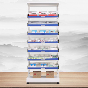 Étagère à médicaments pour pharmacie hospitalière, armoire en acier multi-niveaux, plateaux coulissants double face OWS 10001 - Product Image 1