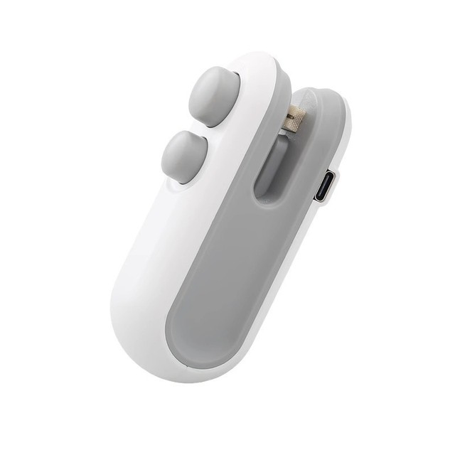 2in1 Electric Mini Heat Sealing Machine Handheld Kitchen Plastic Bag Sealer with Bag Clips for Food Storage Bags