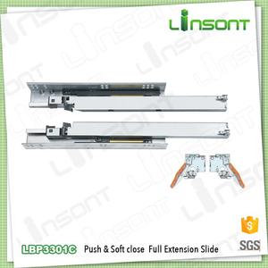 Extensión completa <span class=keywords><strong>de</strong></span> <span class=keywords><strong>cierre</strong></span> <span class=keywords><strong>suave</strong></span> empuje para abrir <span class=keywords><strong>de</strong></span> metal <span class=keywords><strong>de</strong></span> muebles <span class=keywords><strong>de</strong></span> diapositivas del cajón bajo encimera - Product Image 2