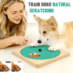 Tabla Rascadora para Perros con Resistencia Ajustable y 6 Tazones de Acero Inoxidable, para el Cuidado de las Patas, Antideslizante, de Madera - Product Image 4