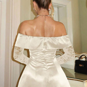 Vestido de Moda Elegante Blanco con Perlas, Sin Espalda, con Lazos, Sexy, Casual, Transpirable, para Fiesta de Verano, para Mujer - Product Image 5