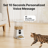 Distributeur automatique de nourriture pour chat et petit chien en acier inoxydable avec fenêtre transparente, contrôle des portions programmable, utilisation en intérieur, nourriture pour animaux de compagnie