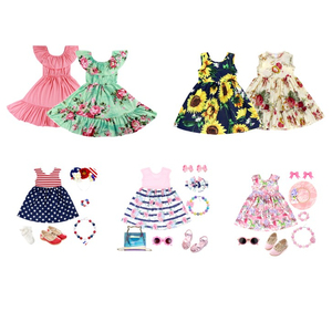 Vestido de Niña con Hombros Descubiertos y Volantes, Estilo Hada de Ensueño, Adorable Vestido Largo con Flores, con Precio - Product Image 6