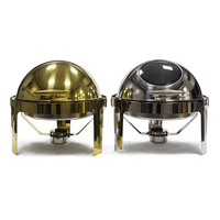Vente chaude 6L en acier inoxydable alcool chauffant roll top buffet poêle rond design classique dôme réchaud