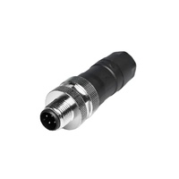Connecteur DIN M12 mâle droit 3/4 broches M12-M04T, adaptateur étanche IP40, contacts en cuivre, 60V 5A, pour connexions industrielles de câbles d'alimentation