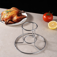 Support portable en acier inoxydable pour poulet, support pour poulet rôti sur canette de bière, pour grillades, fumage et rôtissage