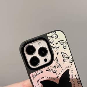 Jmax Mignon Papillon UV Impression Acrylique Miroir Téléphone étui pour iphone 11 12 13 14 X XR XS Pro Pour Samsung <span class=keywords><strong>S</strong></span> 20 21 22 23 - Product Image 3