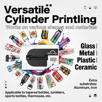 Mesin Printer Silinder Pencetakan yang Dapat Disesuaikan Merek Epson Print Head Printer UV untuk Botol Silinder
