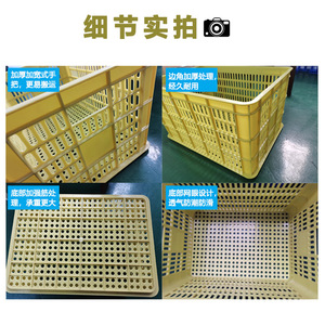ตะกร้าพลาสติกคังเซิง 485x350x270 มม. ตะกร้าตาข่ายสำหรับบรรจุผัก สีเหลือง - Product Image 3