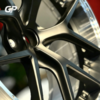 Para BMW M3 M4 Benz AMG Tesla Model 3, Juego de 2 Ruedas Forjadas de 5 Radios en Negro Mate Pulido, 6061-T6, de 17-24 Pulgadas, 5x112 5x120