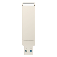 WORTHSPARK MU1112 128g 256g 512g USB 3.0 3.1 OTG Flash Drive Logam untuk Ponsel 200mb/s Perak Garansi 3 Tahun