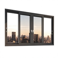 Fenêtre coulissante moderne en alliage d'aluminium gris de qualité supérieure avec rupture de pont thermique et double vitrage insonorisé pour villa de luxe