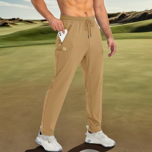 Pantalon de golf avec logo personnalisé Pantalon de jogging tissé léger, respirant, à séchage rapide pour le travail avec 3 poches - Product Image 1