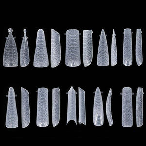 Conception personnalisée à motifs rayés moule en <span class=keywords><strong>gel</strong></span> d'extension d'<span class=keywords><strong>ongle</strong></span> français double forme système d'<span class=keywords><strong>ongle</strong></span> double forme pointes d'<span class=keywords><strong>ongle</strong></span> - Product Image 1