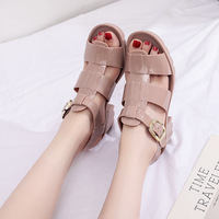 Sandales romaines à talon carré pour femmes, nouvelle collection été, style gladiateur polyvalent à talon épais, en PVC ajouré
