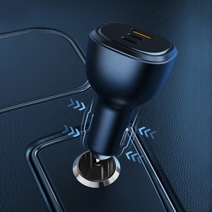 Nhiều màu môi trường xung quanh dẫn ánh sáng Máy nghe nhạc MP3 3 cổng QC3.0 + PD USB-C nhanh điện thoại FM Transmitter 100W xe sạc - Product Image 4