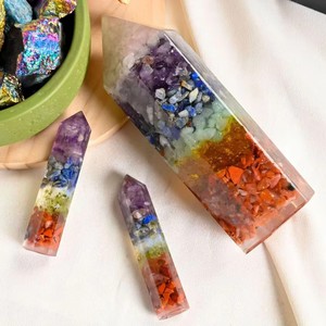 Decorazioni in Resina con <span class=keywords><strong>Ametista</strong></span> Naturale <span class=keywords><strong>e</strong></span> <span class=keywords><strong>Occhio</strong></span> <span class=keywords><strong>di</strong></span> <span class=keywords><strong>Tigre</strong></span>, Prismi Esagonali, Pietre Frantumate per Casa <span class=keywords><strong>e</strong></span> Ufficio - Product Image 3