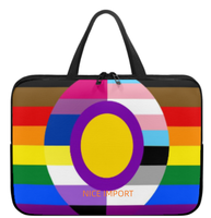 Sac pour ordinateur portable (à sept rayures) pour femmes, étui fin pour ordinateur portable avec fermeture éclair, sac portable pour tablette, grande capacité