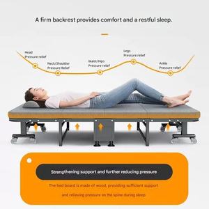 <span class=keywords><strong>Cama</strong></span> Individual Plegable de Estilo Simple, Venta Directa de Fábrica, Reforzada y Engrosada, Adecuada para Edificios de Oficinas - Product Image 2
