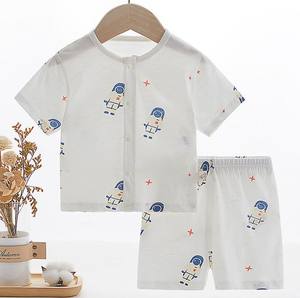 Conjunto <span class=keywords><strong>de</strong></span> <span class=keywords><strong>Dos</strong></span> Piezas <span class=keywords><strong>para</strong></span> Bebés <span class=keywords><strong>de</strong></span> 6 <span class=keywords><strong>Meses</strong></span>, Estampado <span class=keywords><strong>de</strong></span> Animales <span class=keywords><strong>de</strong></span> Dibujos Animados, Manga Corta, Cierre <span class=keywords><strong>de</strong></span> Botón, Algodón Puro, Ropa Delgada <span class=keywords><strong>de</strong></span> Verano <span class=keywords><strong>para</strong></span> Niños y Niñas - Product Image 1