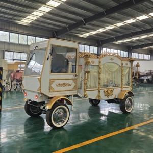 Carro Fúnebre Eléctrico Clásico Blanco y Dorado de Alta Calidad Zhenda para el Transporte de Ataúdes y Equipos Funerarios - Product Image 2