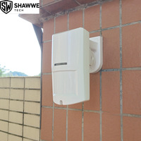 Detector de Movimiento Dual con Cable para Exteriores, PIR+Microondas, ABS, Alcance de Detección de 12 Metros, Inmunidad a Mascotas, Fuerte Anti-interferencia, Alarma de Seguridad
