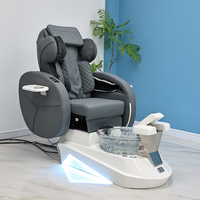 Équipement professionnel pour salon de manucure, fauteuil de massage pour les pieds, fauteuil de pédicure électrique inclinable moderne et luxueux avec lumières