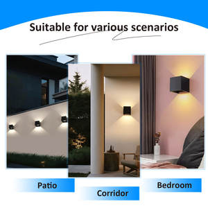 Lampe murale LED extérieure carrée en <span class=keywords><strong>aluminium</strong></span> étanche à économie <span class=keywords><strong>d</strong></span>'énergie 10W 20W 3CCT pour hôtel, couloir, cour, porte, <span class=keywords><strong>salon</strong></span> - Product Image 6