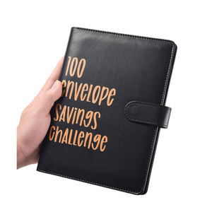 Caliente 100 ahorro desafío A5 organizador cuaderno PU cuero presupuesto planificador con dinero en efectivo relleno sobres Carpeta para regalo tamaño A4 - Product Image 1