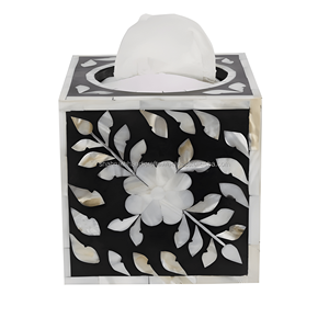 Caja de pañuelos decorativa rectangular de fabricación india para sala de estar y oficina, estilo elegante, disponible para la venta. - Product Image 1