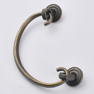 Antique Style Zinc Alloy Semi Circular Drawer Handle Bronze 68mm Hole Spacing Traditional Design Durable Furniture Hardware - Product Image 3