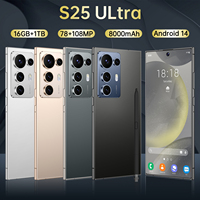 Nuevo Smartphone Ultra 5G S25 de 7.3" HD Deca Core Francés 16GB+1TB con Desbloqueo Facial, Doble SIM, 108MP, Gaming, CDMA, Inglés/Español, 120Hz Rápido
