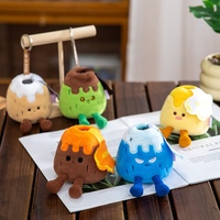 Porte-clés en peluche volcan de dessin animé, breloque de sac à thème nature, pendentif volcan mignon en peluche, jouet à presser en peluche