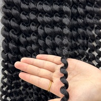 Ensemble de faisceaux synthétiques à tissage bouclé 3x de haute qualité noir naturel 14-18 pouces extension de cheveux jerry curl fibre résistante à la chaleur