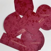 Tarjeta de papel en forma de arco personalizada de lujo 600g 3D con logotipo en relieve Tarjeta de papel de felicitación de algodón Tarjeta de visita de lujo