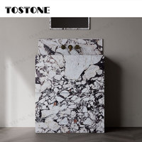 Lavabo sur pied en marbre Calacatta Viola italien populaire, design intérieur luxueux Tostone, pour utilisation dans les appartements haut de gamme