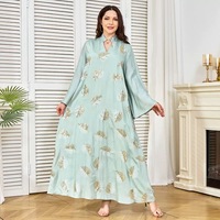 Robe Abaya Élégante et Modeste Style Dubaï 2026 pour Femme Musulmane du Moyen-Orient, avec Paillettes et Diamants, en Polyester Respirant, pour Ramadan, ODM OEM EID V