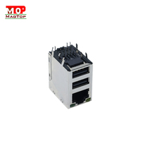 Connecteur RJ45 blindé 1x4 ports, prise modulaire avec transformateur intégré pour concentrateur Ethernet