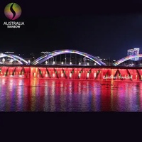 Fontaine d'eau magique colorée extérieure personnalisable avec rideau d'eau numérique décoratif pour pont de rivière
