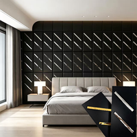 Revêtement mural design auto-adhésif 3D en tissu velours imitation damassé moderne pour tête de lit, chambre et couloir